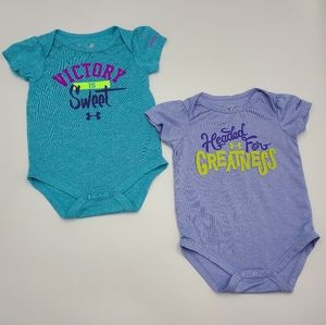 Under Armour baby girl bodysuits size 6-9 months